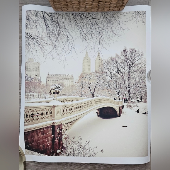 Winter New York City Central Park Bridge Art Print - Picture 2 of 2